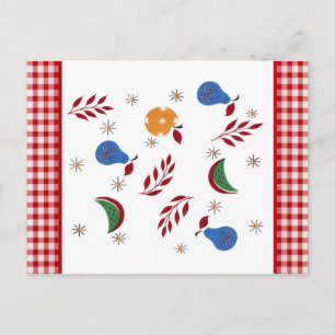 Postale Carte vintage de recette de fruits