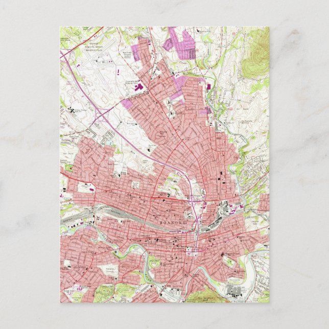 Postale Carte vintage de Roanoke Virginia (1963) 2 (Devant)