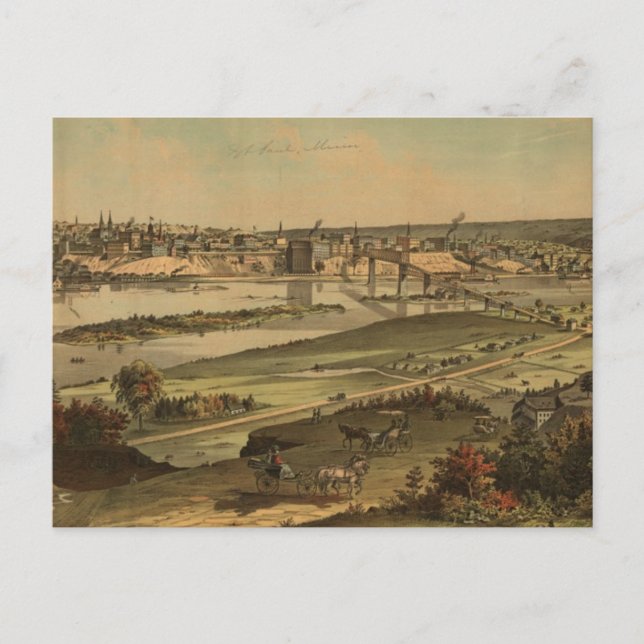 Postale Carte vintage de Saint Paul Minnesota (1874) (Devant)