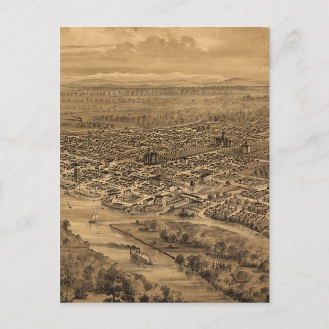 Postale Carte vintage de Salem Oregon (1876) (Devant)