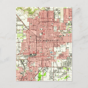 Postale Carte vintage de San Bernardino California (1954)