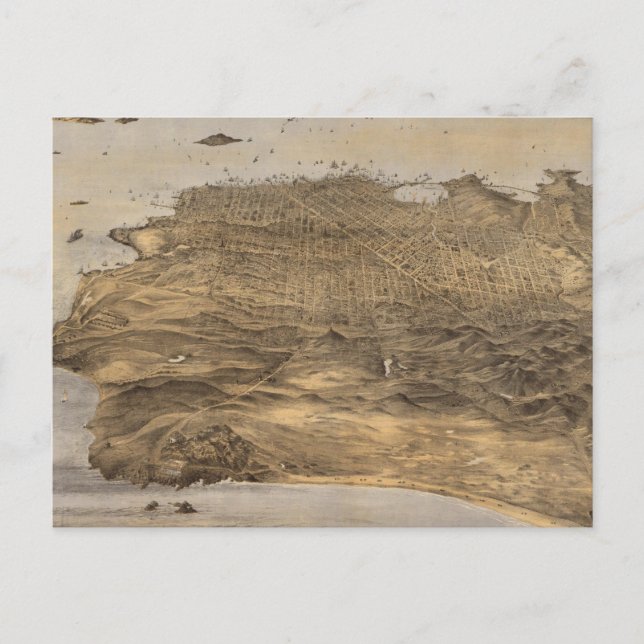 Postale Carte vintage de San Francisco (1868) (Devant)