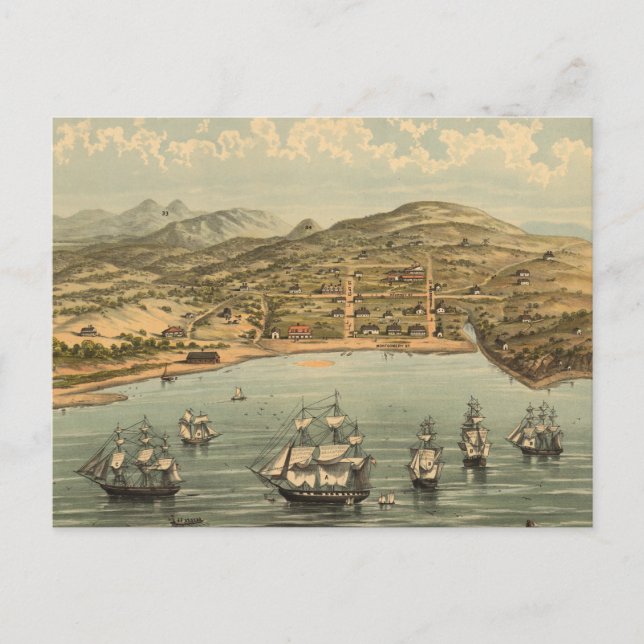 Postale Carte vintage de San Francisco (1884) (Devant)