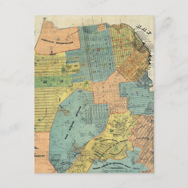 Postale Carte vintage de San Francisco (1890) (Devant)