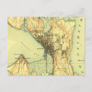 Postale Carte Vintage de Seattle