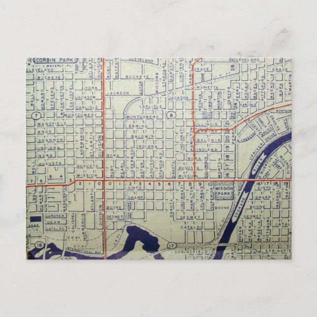 Postale Carte Vintage de Spokane, WA (Devant)