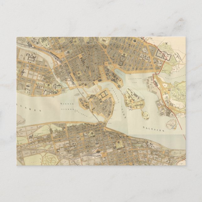 Postale Carte vintage de Stockholm (1899) (Devant)