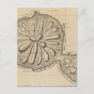 Postale Carte vintage de Tahiti (1773)