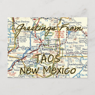 Postale Carte Vintage de Taos Nouveau-Mexique