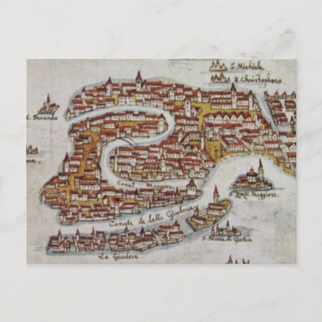 Postale Carte vintage de Venise (1649) (Devant)
