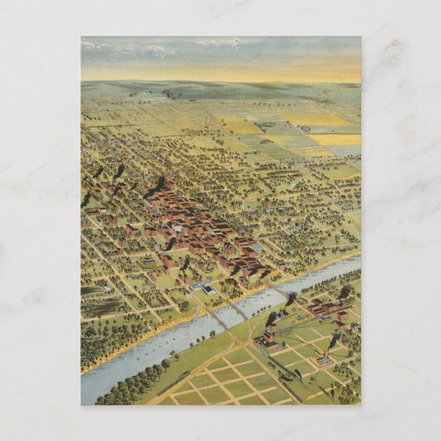 Postale Carte vintage de Waco Texas (1892) (Devant)