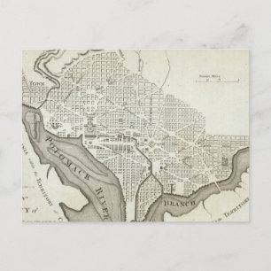 Postale Carte vintage de Washington D.C. (1794)