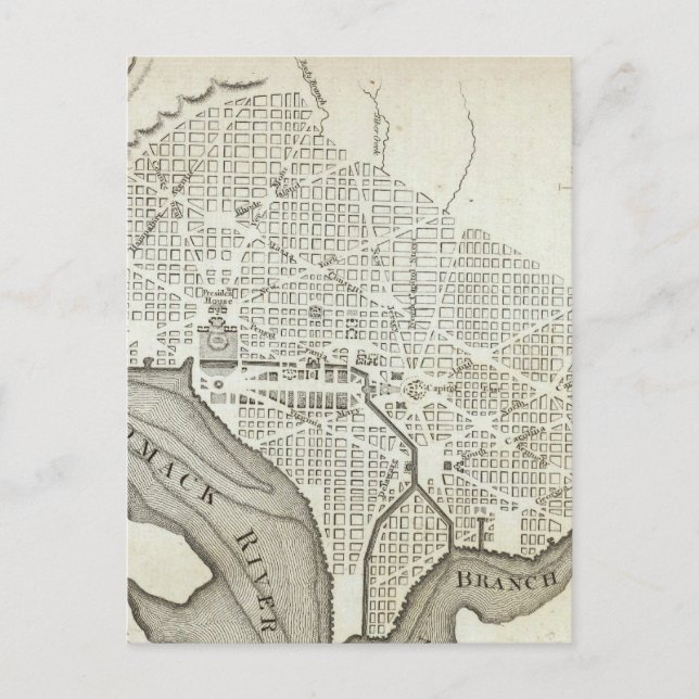 Postale Carte vintage de Washington D.C. (1794) (Devant)