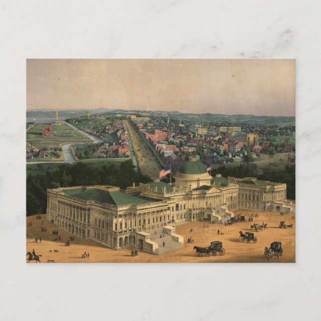 Postale Carte vintage de Washington D.C. (1852) (Devant)