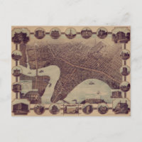 Carte vintage de Winnipeg Canada (1884)