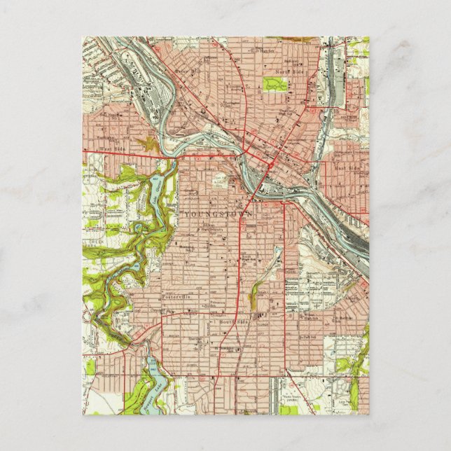 Postale Carte vintage de Youngstown Ohio (1951) (Devant)