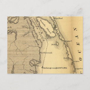Postale Carte vintage des banques extérieures (1862)