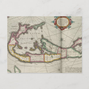 Postale Carte vintage des Bermudes (1638)