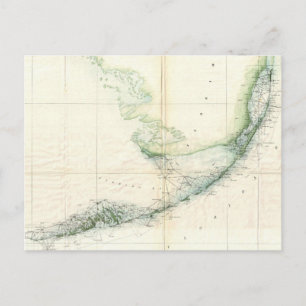 Postale Carte vintage des Florida Keys (1859)