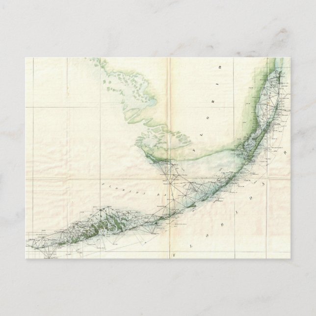 Postale Carte vintage des Florida Keys (1859) (Devant)