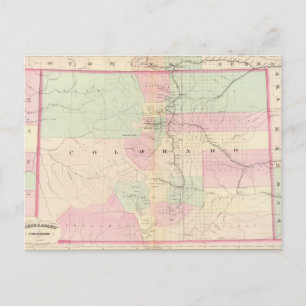 Postale Carte vintage du Colorado (1874)