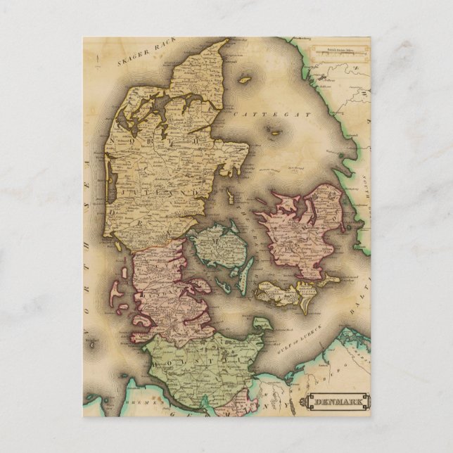 Postale Carte vintage du Danemark (1831) (Devant)