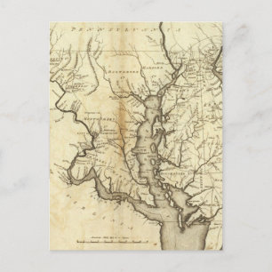 Postale Carte vintage du Maryland (1796)