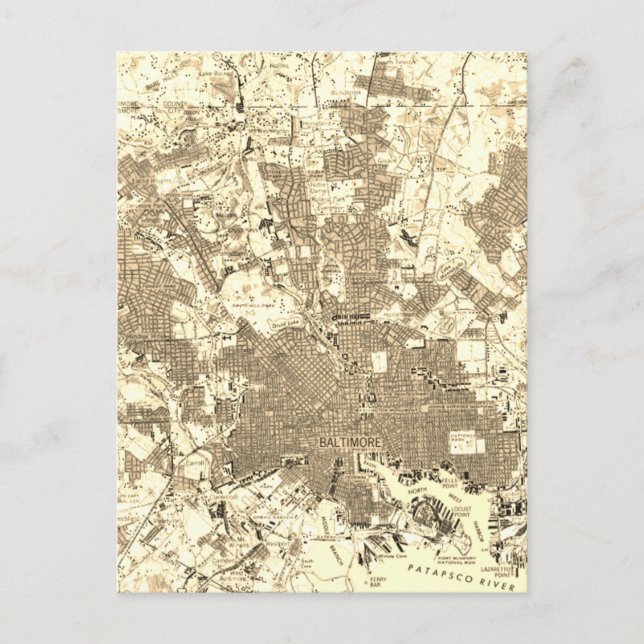 Postale Carte Vintage du Maryland Baltimore (Devant)