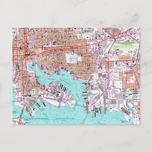 Postale Carte Vintage du Maryland Baltimore (Devant)