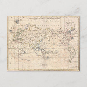 Postale Carte vintage du monde (1799)