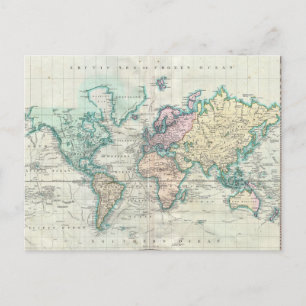 Postale Carte vintage du monde (1801)