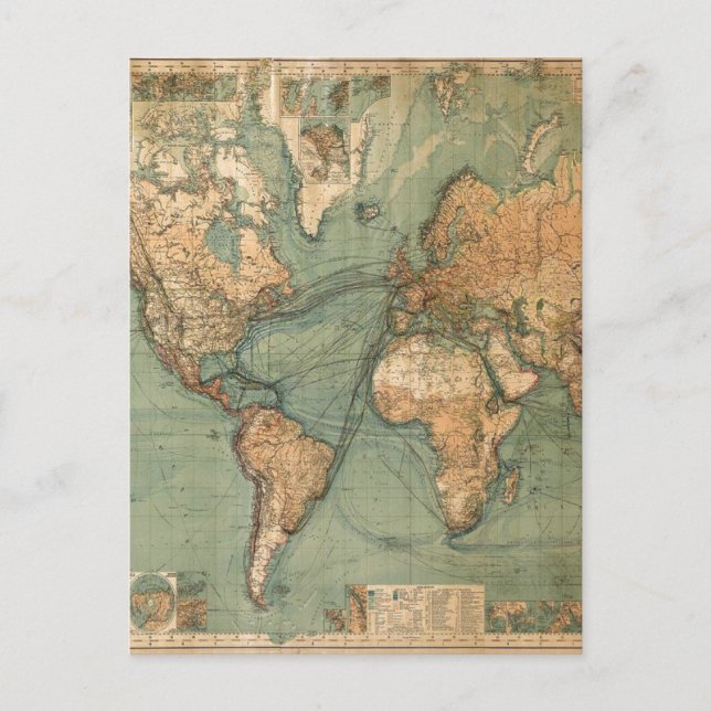 Postale Carte vintage du monde antique (Devant)