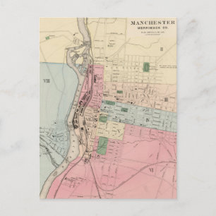 Postale Carte vintage du New Hampshire de Manchester (1877