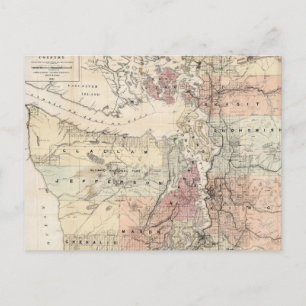 Postale Carte vintage du Puget Sound (1891)