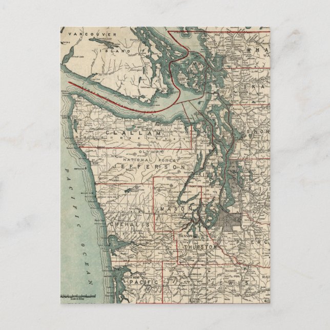 Postale Carte vintage du Puget Sound (1910) (Devant)