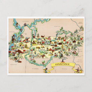 Postale Carte Vintage du Tennessee