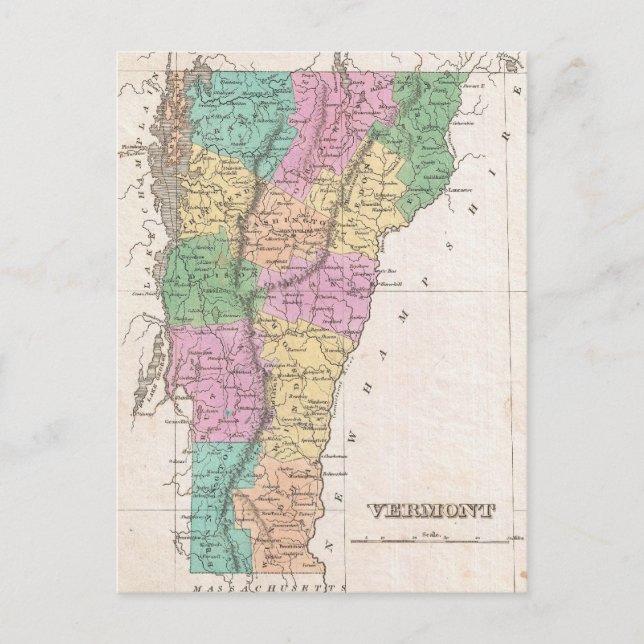 Postale Carte vintage du Vermont (1827) (Devant)