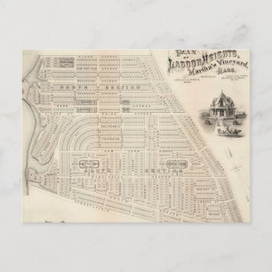 Postale Carte vintage du vignoble de Marthas (1873)