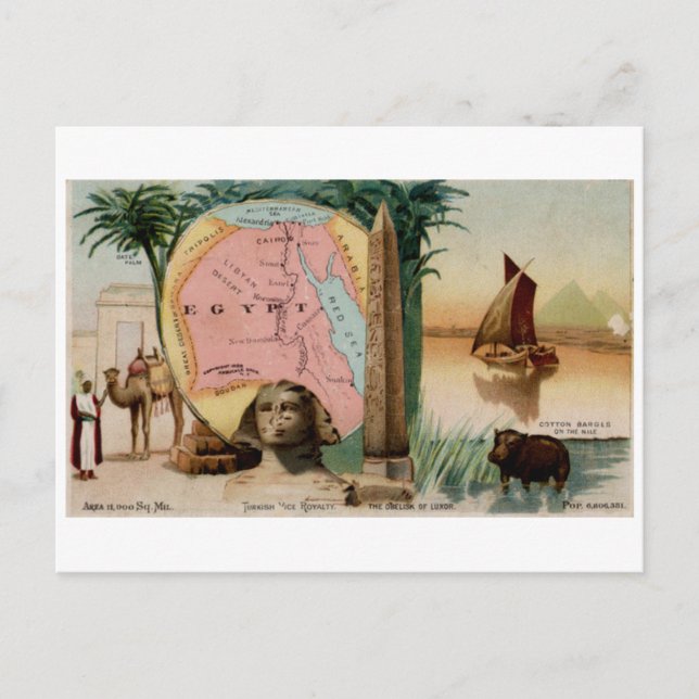 Postale Carte Vintage Égypte 1889 (Devant)