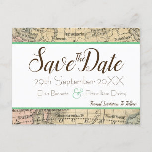 Postale Carte vintage Enregistrer la date