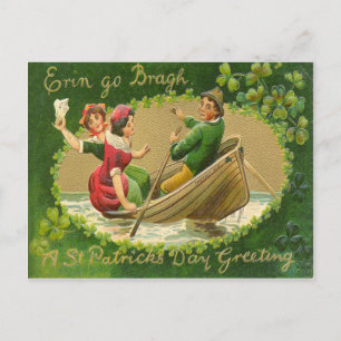 Postale Carte vintage Erin Go Bragh de la Saint-Patrick