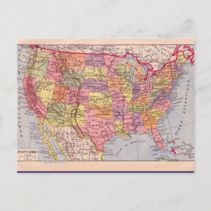 Postale Carte vintage, États-Unis vers 1920