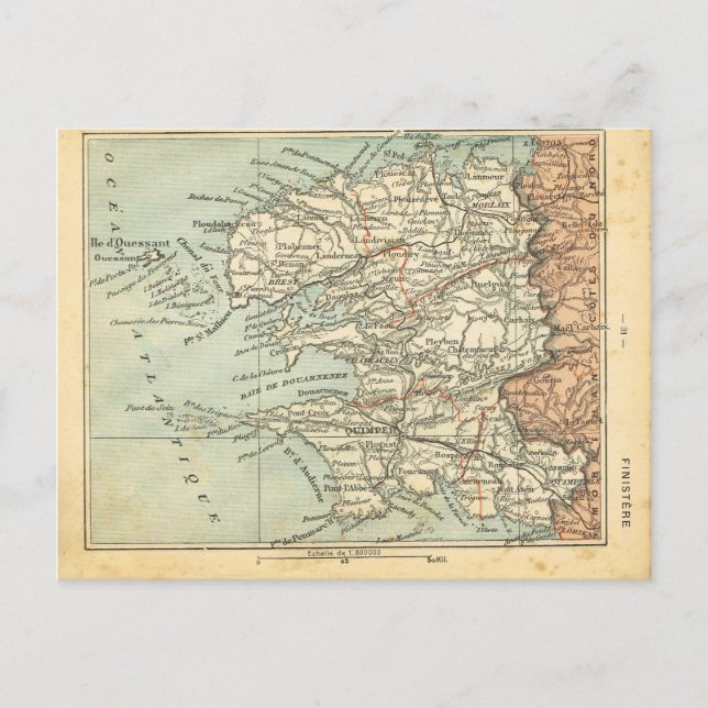Postale Carte vintage France Finistere (Devant)