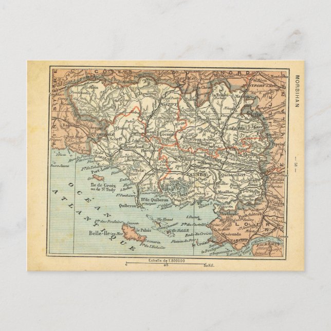 Postale Carte vintage France Morbihan (Devant)