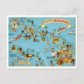 Postale Carte Vintage Hawaii drôle