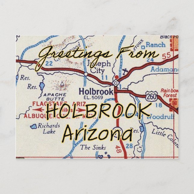 Postale Carte Vintage Holbrook AZ (Devant)