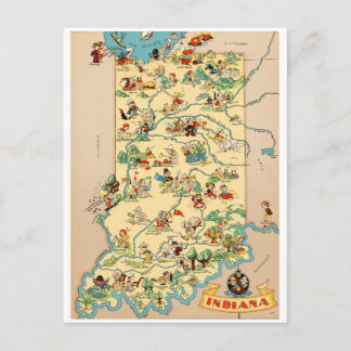 Postale Carte Vintage Indiana