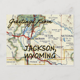 Postale Carte Vintage Jackson Wyoming