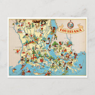 Postale Carte Vintage Louisiane