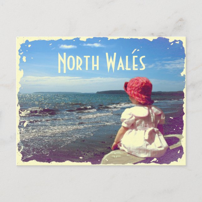 Postale Carte Vintage North Wales (Devant)